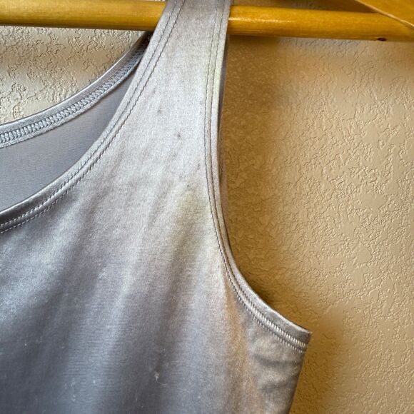 Jensato Silver Metallic Rare 90's Y2K Tank Top Canadian Made Women's M - Picture 5 of 6
